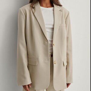 Oversized Twill Cream Blazer